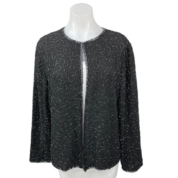JMD New York Jackets & Blazers - JMD New York Women's Black Beaded Formal Evening Party Jacket Coat Blazer Sz XL